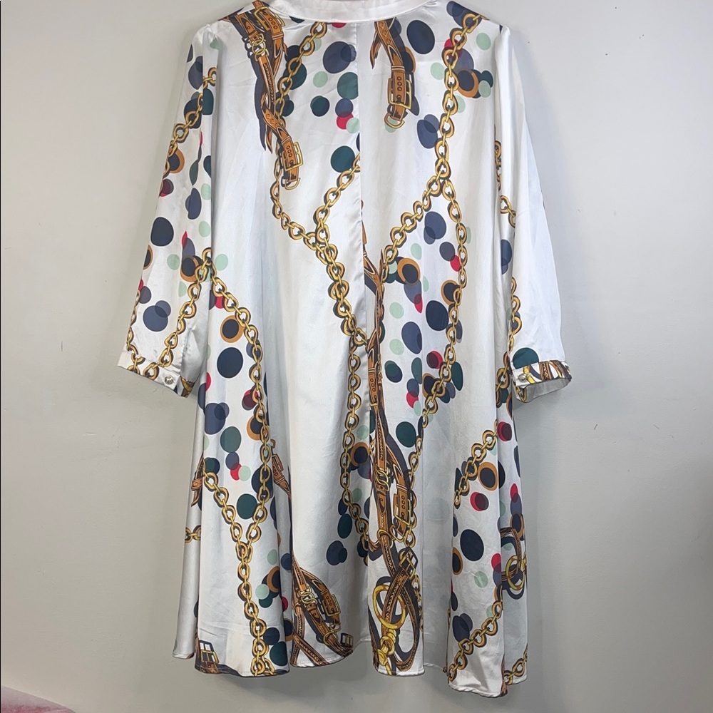 CQ by CQ Chic Chain Print Women's Tunic Blouse Size Medium #320 - Picture 7 of 9
